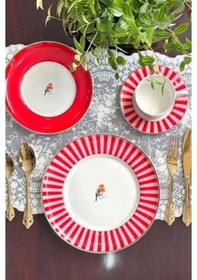 Resim Acar Prilla 6 Kişilik 19 Parça Porselen Pasta-ikram Seti Ncy-07081 