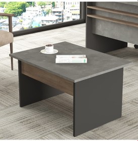 Resim Yurudesign Vista B Ofis Sehpası 80Cm*60Cm Kahve-Beton-Antrasit Vs 