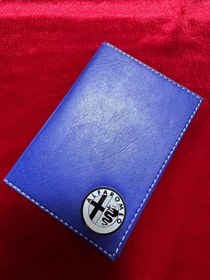 Resim ATTA PAZARLAMA Kabartmalı Pleksi Mavi Deri Alfa Romeo Markalı Ruhsatlık, Ruhsat Kılıfı, Ruhsat Cüzdanı, Ruhsat Kabı 