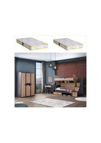 Resim Setaymobilya Ranza, Doğa Ranza Karyola Çalışma Masası+3 Kapaklı Dolap +2 Yatak 