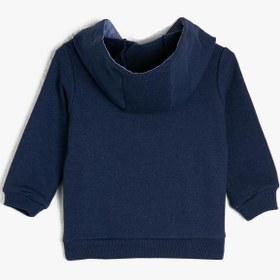 Resim Erkek Bebek Kapüşonlu Baskılı Uzun Kollu Sweatshirt 
