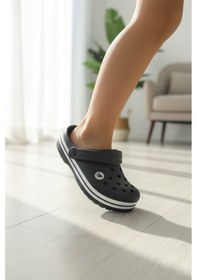 Resim Enoch Çocuk Sportif Şerit Detaylı Ve Minimal Logolu Anatomik Cross Terlik Siyah 