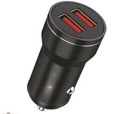 Resim Sounddrive Siyah 2 Usb Port Girişli Transmitter Araç Şarj Cihazı 12w 