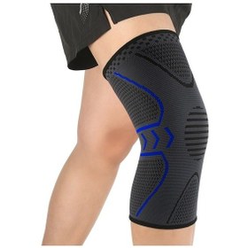 Resim Spor Dizlik, Yüksek Esneklikli Örgü, Ventileli Kaymazsız, Diz Desteği Ve Stabilite, Tekli Paket, Unisex, Çok Renk Seçeneği Ab008 Mavi Mavi 