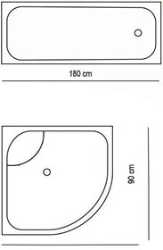 Resim Jackline Zethome 6771 Banyo Duş Perdesi Tek Kanat 1x180X200 