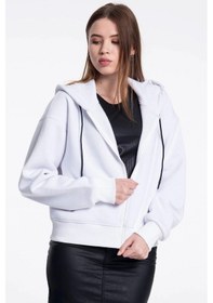 Resim Caya Beyaz Kadın Sweatshirt Beyaz 