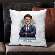 Resim Karikatürlü En İyi Erkek Psikiyatrist Yastık 
