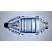 Resim Adabeyi Otomotiv Universal Katalitik Konvertör (KATALİZÖR) Oval 2-euro3 Seramik Ø50mm. 2.0lt.(|)330 (Ø)150 (H)100 