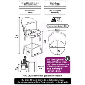Resim Canisa Fora Serisi 2 Adet Krem Sandalye Ada Mutfak Bar Sandalyesi Beyaz Metal Ayaklı Babyface Kumaşlı Krem Sandalye Beyaz İskelet 