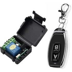 Resim Hombey 12v Dc Tek Yol Kumanda Anahtarı Kapı Kilidi, Motor, Led Kontrol 433mhz 100m Mesafe 1 Kumanda Siyah - Ak-rk01sy-12+ak-j027 