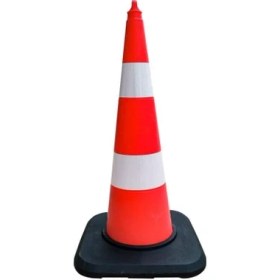 Resim Tpe Trafik Konisi 90 cm Ağırlıklı Çift Reflektifli 