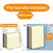 Resim 100 yaprak veya 200 yaprak, çizgili yapışkan not kağıtları, 5 boyut seçeneği, taşınabilir kendinden yapışkanlı bloknotlar, ofis, ev ve okul kullanımı için ideal 