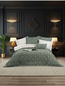 Resim Anna Karina Home Consept Florentina 8 Prç Yatak Örtüsü Seti Yeşil 