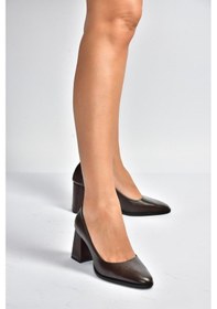 Resim Fox Shoes V676680060 Kahverengi Rustik Kalın Topuklu Kadın Ayakkabı Kahverengi 