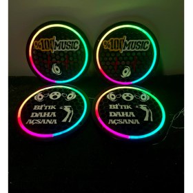 Resim Özel Üretim Tasarımlı 20CM Adet Pixel Kayar Ledli 358 Modlu 20CM Midrange Kapağı 4 Adet + Kumandalı 