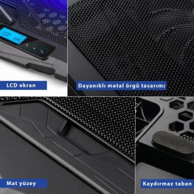 Resim JUO C1 Led Ekranlı Notebook Soğutucu 
