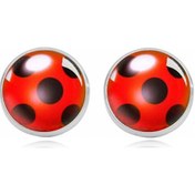 Resim Mucizevi Uğurböceği Ladybug Küpe Kwami Mucize Küpe 