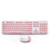 Resim kagito Retro Kablosuz Klavye & Mouse Set (pink) 