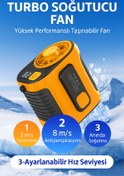 Resim TECHNOMEN Turbo Soğutucu Mini Fan Lambalı Şarjlı 3 Kademeli Hız Yüksek Performanslı Taşınabilir Klima Fanı 