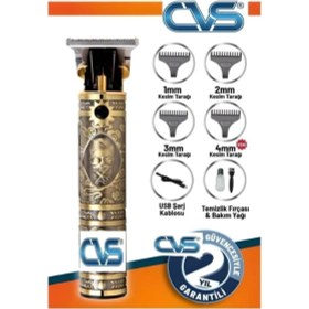 Resim Cvs Dn 7607 Tıraş Makinesi Paslanmaz Çelik Bıçak ve 20 dk Kullanım Süresi ile Kolay Kullanım 