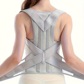 Resim Erkekler ve Kadınlar için Ayarlanabilir Duruş Düzeltici - Kapatma ile Nefes Alabilen File Sırt Destek Kayışları, Koşu, Ofis ve Günlük Kullanım için Ergonomik Bel Hizalama, Sadece Elde Yıkama, Sırt Duruş Düzeltici 