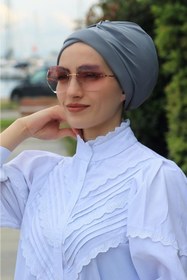 Resim Sahra Şal Dünyası Çapraz Bone Gri 