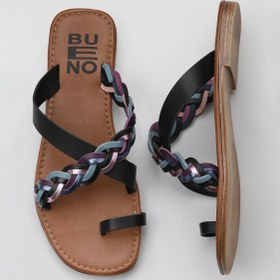 Resim Bueno Shoes Siyah Multi Deri Kadın Parmak Arası Terlik 01wu3419 