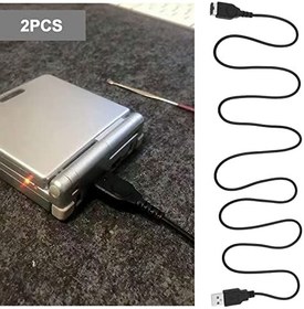 Resim Nintendo NDS/Gameboy Advance SP USB Şarj Kablosu ile Uyumlu 2 Adet USB Güç Şarj Kablosu Kablo Kablo Kablosu Siyah 
