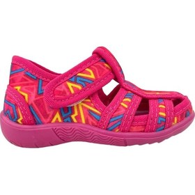 Resim Çocuk Keten Ev Ayakkabısı Fuşya Renkli Fuşya 