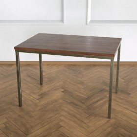 Resim Evka Shiny Yan Sehpa - Eskitme Pirinç Ayak Ceviz Tabla 