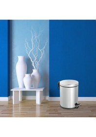 Resim Foreca Paslanmaz Pedallı Çöp Kovası 5 Lt Çelik 