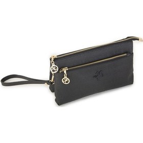 Resim Nas Bag Kadın Çapraz Ve Clutch Çanta Bilek Ve Çapraz Askılı Siyah Gofraj 24x15 Cm Siyah Gofraj Siyah 