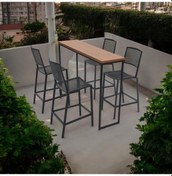 Resim Queen Döküm 4 Kişilik Bar Masa Ve Sandalye Takımı Rehome Siyah 