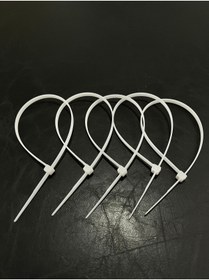 Resim MB PLAS 4.8 # 300 Mm Kablo Bağı Cırt Kelepçe Beyaz 25 Adet 