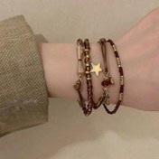 Resim 4 adet Bohemian Tribal Bayan Bileklik Seti, Vintage Boncuklu Yığınlanabilir Bileklik, Etnik Plastik Takı, Metal-Free, Tüm Mevsimler, St. Patrick'S Günü ve Festival Kutlama Aksesuarı 