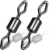 Resim 50'li Natufish Yuvarlanabilir Elmas Yüksek Dayanıklılık Tuzlu Su Balıkçılığı Dönerleri, Hat Bükülmesini Önler, Şık Metalik Yüzey, Sağlam Döner 