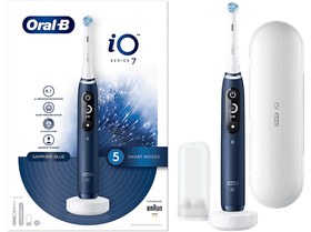 Resim ORAL B iO 7 Şarjlı Diş Fırçası Safir Mavisi Manyetik Şarj ve Seyahat Kabı 
