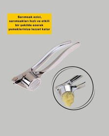 Resim Sarımsak Ezici Kolay Kullanım Ve Dayanıklı Gövde Açık Gri 