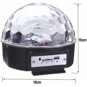 Resim Disko Topu Renkli Işıklı Lazer Parti Bluetooth Bağlantılı Led Kür Renkli 