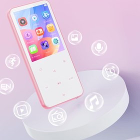 Resim 64 GB MP3 Çalar, Bluetooth 5.3, HiFi Ses, FM Radyo, 2,4 inç TFT Ekran, Pembe 