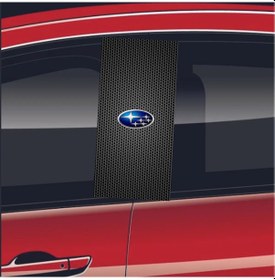 Resim Araç Kapı Direği Kaplama Folyosu Uv Baskılı 2'li Set 50x24 Subaru 