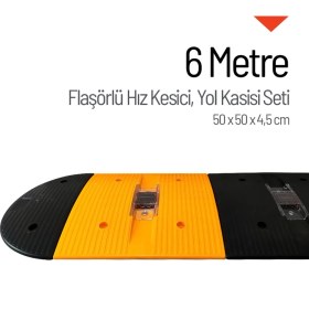 Resim İleri Trafik Flaşörlü Yol Kasisi Kapaklı Set - 6 Metre 