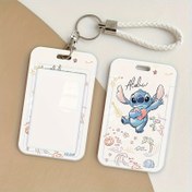 Resim Stitch Kimlik Kartı Tutucu - Resmi Stitch Tasarımı ile Stitch & Çiçek Desenleri, Çizilmeye Dayanıklı Şeffaf Pencere, Bilekler, Otobüs Bileti, Okul, İş ile Uyumlu - Hayranlar için Mükemmel Hediye (Resmi Marka), İş Aksesuarı, Eğlenceli Tasarım, Dayanıklı Plastik, Hayran Markası, Eğlenceli Aksesuar, Uzun Ömürlü Malzeme, Koleksiyonluk Ürün, Film Severler 