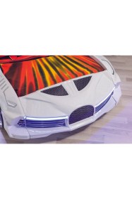 Resim Kaju Mobilya Kaju Moon Full Beyaz Arabalı Yatak 