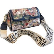 Resim Happychildhood Kadın Çapraz Çanta Küçük Ayı Desenli Kadın Omuz Çantası Orta Boy Kadın Günlük Mavi 