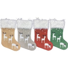 Resim Moveevo Noel Çorap Süsü Seti: Ren Geyikli, Karışık Desenli, 4 Adet Ev Dekorasyonu 
