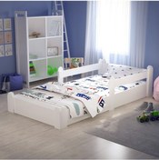 Resim Tuliplife Montessori Karyola Beyaz 90x190 Yatak Uyumlu Oval Kesim Çocuk Yatağı-Tlp-215 