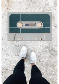 Resim Dijital Baskı Renkli Kaset Desen Kapı Önü Paspası K-1009 