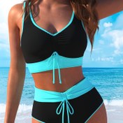 Resim Şık Kadın Bikini Takımı - Yüksek Esneklik, Düz Renk, Makinede Yıkanabilir - Tatil ve Günlük Kullanım İçin Mükemmel 