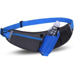 Resim Jeehugo Spor Yürüyüş Koşu Su Kettle Çantası, Su Geçirmez Kalça/üst Çantası, Telefon Ve Eşya Taşıma, Mavi Nilon Malzeme Siyah - Turuncu 